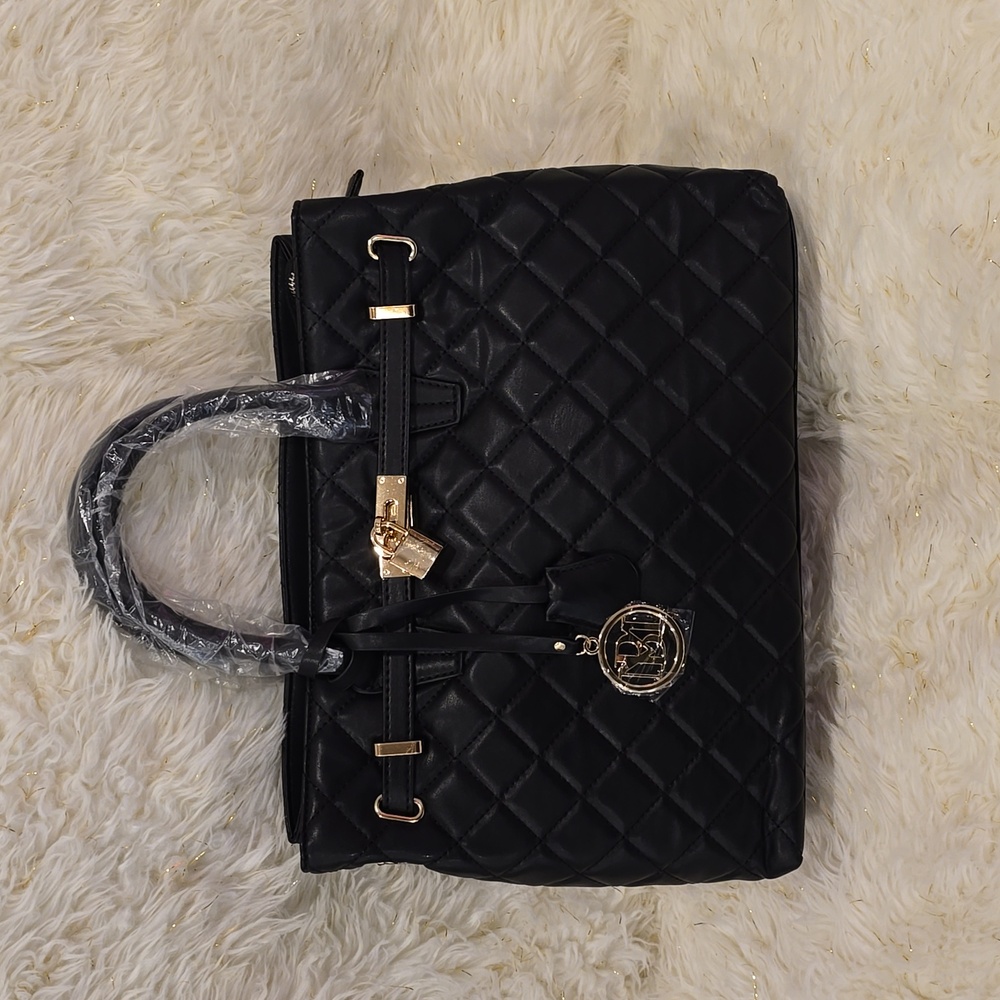 Badgley Mischka Black Quilted Tote